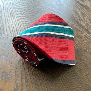 Tom James Deep Red 100% Silk Tie